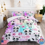 Xynhml Kawaii Black White Panda Flower Comforter 3PCS Full Tie Dye Wild Animal. Fixed Price $78.39.