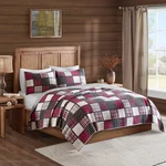 Woolrich Full/queen Tulsa Oversized Plaid Print Quilt Set Red/gray: Bedding,. Fixed Price $33.99.