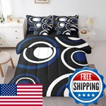 Erosebridal Black Blue Vortex Twin Size Comforter Set Sheets Chic Geometric. Fixed Price $100.69.