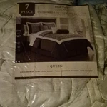 Hyde Park Queen Embroidered 7 Piece Comforter Set With Shams & Cushions. Fixed Price $50.00.
