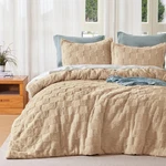 Joiedomi Tufted Queen Comforter Set 3 Pieces Brown Boho Bedding Plaid Geometric. Fixed Price $65.45.
