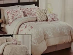 Sanders King Comforter 102X86 Floral Polyester Reversible Beige White Pink Brown. Fixed Price $39.00.