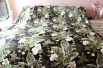Cuddledown Duver Cover 100% Cotton King Black With Orchids Tropical Design. Fixed Price $58.50.