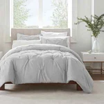 Serta Simply Clean Antimicrobial 2-PIECE Gray Solid Pleated Comforter Set (twin). Fixed Price $36.00.