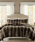 Madison Park Zuri Faux Fur Reversible 4-PC Comforter Set Full / Queen Chocolate. Fixed Price $82.36.