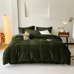 Luxlovery Army Green Velvet Comforter Set Flannel King Bedding Comforte.... Fixed Price $113.34.