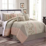 Chezmoi Collection Linnea 7-PIECE Cherry Blossom Floral Embroidery Comforter Set. Fixed Price $99.99.