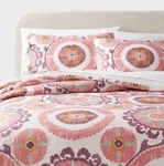 Threshold Duvet Set Cotton Sateen Boho Corner Ivory/orange/plum Red/mustard King. Fixed Price $43.50.
