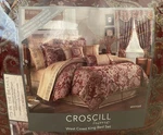 Croscill Home West Coast King Reversible Comforter Bedsetred Mystique Claret New. Fixed Price $240.00.