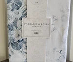 Cabbages & Roses Duvet Set Constance Blue 100% Cotton Floral W/sham London Queen. Fixed Price $77.00.