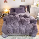 Kids Girls Purple Faux Fur Comforter Set Queen Soft Fluffy Plush Bedding 3PCS. Fixed Price $112.99.