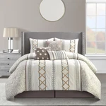 Stratford Park Luxury 7 Piece Cozy Comforter Set Size Queen Beige Embroidered. Fixed Price $138.21.