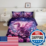 Homewish Pink Dragon Comforter Set King Sizerose Flower Galaxy Butterfly. Fixed Price $142.47.