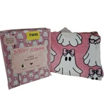 Betsey Johnson Twin Size Bedding Set Pink Ghosts Sheet & Throw Blanket New. Fixed Price $99.99.
