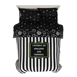 Sleep Like Your Favorite Ghost - Beetlejuice 5PC Queen Bedding Set. Fixed Price $179.99.