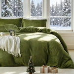 Warmdern Olive Green Velvet Duvet Cover Set King (104" X 90"),. Fixed Price $106.90.