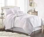 7-PIECE Comforter Set White King Lex Hotel Dobby Striped Chezmoi Collection. Fixed Price $49.99.