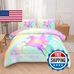 Tailor Shop Queen Size 5-PIECE Unicorn Bedding Set Pink Comforter, Sheets,. Fixed Price $94.10.