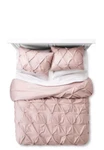 Nip Threshold Pink Metal Pinched Pleat Pintuck Full/queen Duvet Cover Set 3PC. Fixed Price $65.79.