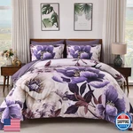 Dintszyayue Floral Comforter Set King Size Purple 7 Pieces Bed Bag. Fixed Price $98.14.