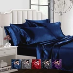 Ahmedani Linen 6 Pcs Satin Queen Size Duvet Cover Bed Set 4 Pillowcases - Navy. Fixed Price $34.96.