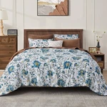 Wonderful Blue Iris Floral Comforter Queen Size, Linen-like Bedding Sets .... Fixed Price $158.91.
