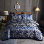 Comforter Set Satin Silk Blanket All Season Bed Luxury Royal Blue Queen,. Fixed Price $79.70.