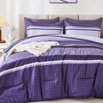 Wongs Bedding 7 Pieces Comforter Set King Size,purple Striped Bag. Fixed Price $82.82.