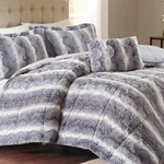 Best Madison Park Zuri Soft Plush Comforter Set, Faux Fur Animal Stripes Design. Fixed Price $134.05.