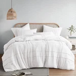 Spaces White Queen Size Comforter Set - 3 Pieces Pintuck Pleated Bedd.... Fixed Price $73.30.
