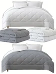 Arlee Sutton Place Cooling Comforter Revers, Queen 1880001 White Gray 90"X90". Fixed Price $129.95.