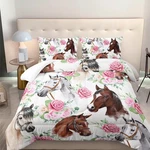 Nttopship Horse And Flower Comforter Set Girls Floral 3 Piece B.... Fixed Price $66.26.
