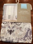Urban Habitat Nicholas Sheer Rod Pocket Window Panel 50X63IN Grey Modern Floral. Fixed Price $22.00.