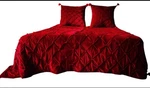 Deep Red Velvet Comforter, Luxury Quilt, Bedding. Fixed Price $316.71.