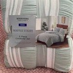 Berkshire Life Waffle Stripe 3 Piece Comforter Set, King, New. Fixed Price $56.05.