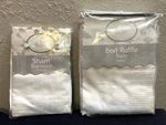 Keeco Handmade Twin Bed Ruffle + Pillow Sham Ivory Hemstitch / Waffle Weave. Fixed Price $25.52.