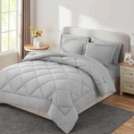 7 Piece Comforter Bag All Season Reversible Bedding Sets Queen Gray. Fixed Price $47.99.
