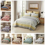 Floral Patchwork Boho Style Quilted Reversible Coverlet All Season Bedspread Set. Fixed Price $38.15.
