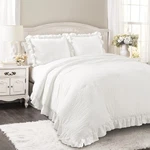 Lush Decor Reyna Ruffle Comforter Set Full Queen White 3 Piece Bedding. Fixed Price $164.90.