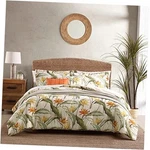 Tommy Bahama - Comforter Set, Reversible Cotton Queen Birds Of Paradise Ivory. Fixed Price $153.95.