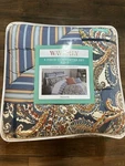 Nip Waverly Painterly Midnight Blue Paisley King Comforter Set 4 Pc. Fixed Price $199.99.