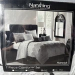 Nanshing Harwick. 7 Piece Minimalist Comforter Set Gray & Silver King. Fixed Price $75.00.