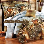 Whitetail Deer Buck Hunting Lodge Cabin Plaid Comforter Set+sheets Bed Bag. Fixed Price $69.99.