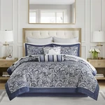 Madison Park Aubrey Cozy Comforter Set, Faux Silk Jacquard Paisley Design - A.... Fixed Price $190.73.