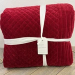 Pottery Barn Velvet Heirloom Quilt, King/cal Ruby Red. Fixed Price $224.10.