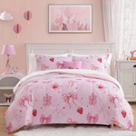 Wink Deer Full Size Comforter Set Girls - 4 Pieces Pink Bow Bedding .... Fixed Price $55.76.