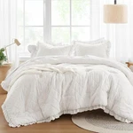 Queen Comforter Set Ruffle Shabby Chic Size Bed, Prewashed. Fixed Price $88.96.