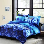 Blue Roses Bedding Product: Duvet Cover Set Matching White Comforter Both. Fixed Price $9.99.