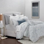 Portico Glacier Bay Blue Marble Facade King Duvet Comforter Cover White Cotton. Fixed Price $87.99.
