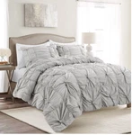 Lush D Cor Full/queen 3PC Bella Comforter & Sham Set In Light Gray. Fixed Price $62.55.